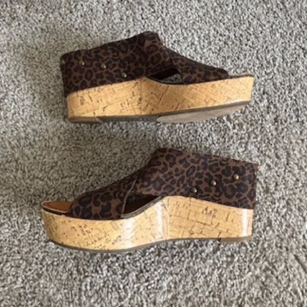Madeline Animal Print Wedges size 65